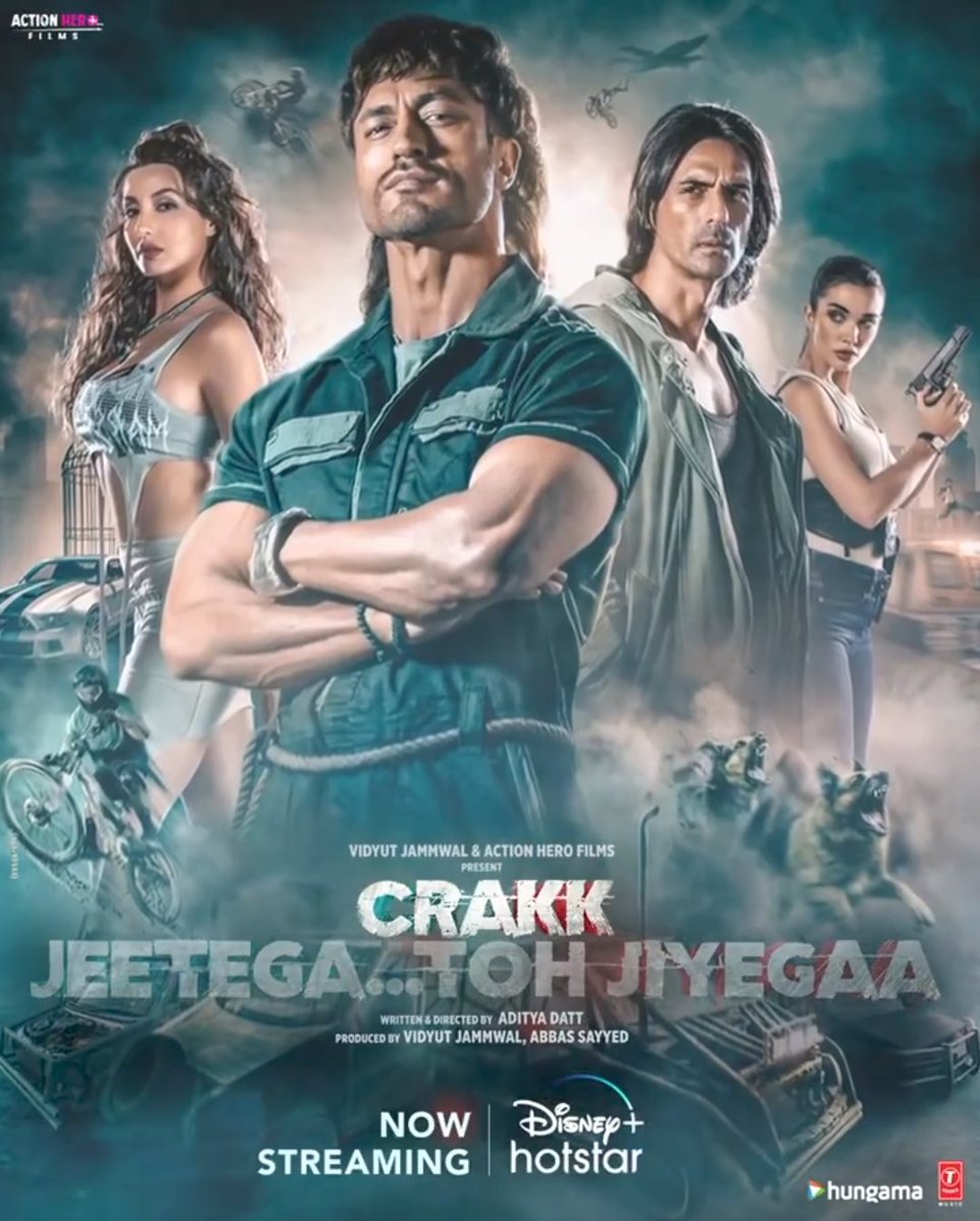 #VidyutJammwal recent sports drama #Crakk is now streaming on #Hotstar.

Also features #ArjunRampal, #NoraFatehi and #AmyJackson.

#CrakkOnHotstar