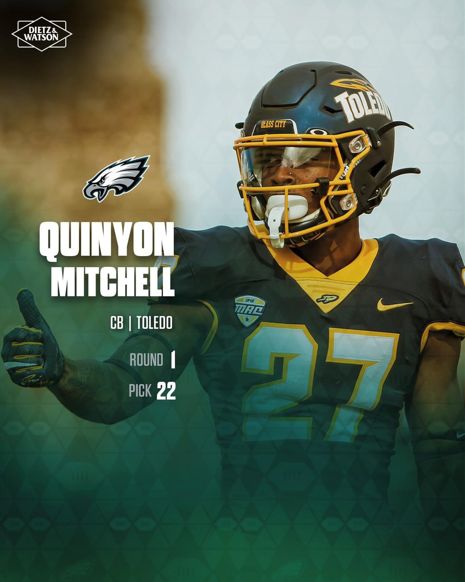 Congrats and welcome Quinyon! Time to get to work! @prezz1dent #TeamToledo #toledorockets #toledo #rockets  #getbetter #nfl #flyeaglesfly #eagles, #life #nfldraft #draft #nfldraft2024 #instagood #tedwalk