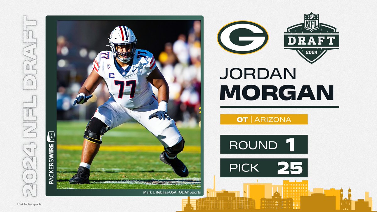 zachkruse2's tweet photo. OL Jordan Morgan, Arizona

6-5, 311
22 years old
9.24 RAS at OT
37 starts at LT
Dane Brugler's No. 2 G prospect
Senior Bowl
Team captain in 2023
Allowed 14 pressures over 477 pass-block snaps in 2023 https://t.co/0iaU1fjDby