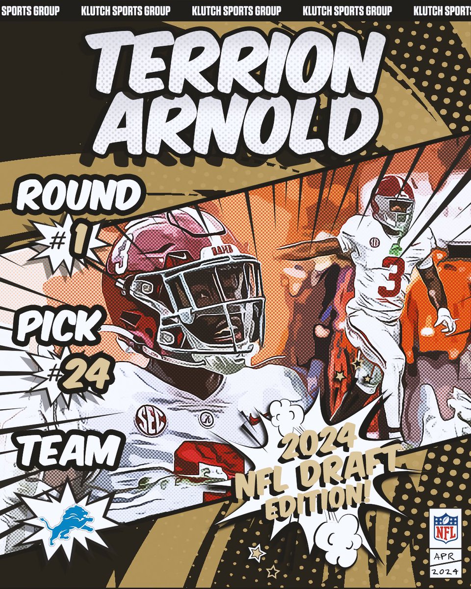 Congrats @ArnoldTerrion on being selected 24th overall by the @Lions!