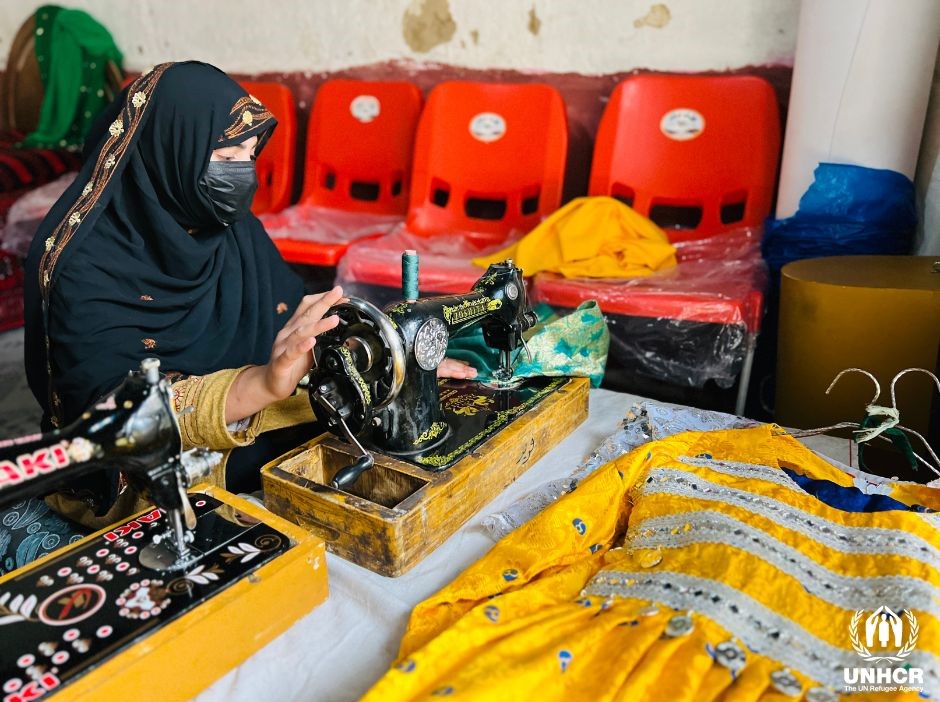 Latifa supports her entire family after starting a tailoring business in eastern Kunar province, thanks to a @Refugees livelihood project supported by @UN_STFA. “I want to open a big tailoring centre and create jobs for other women in my community,” she said.