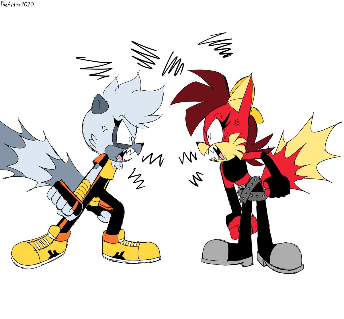 I wonder what colorful language they’re exchanging? #SonicTheHedgehog #SonicIDW #ArchieSonic #tanglethelemur #fionathefox