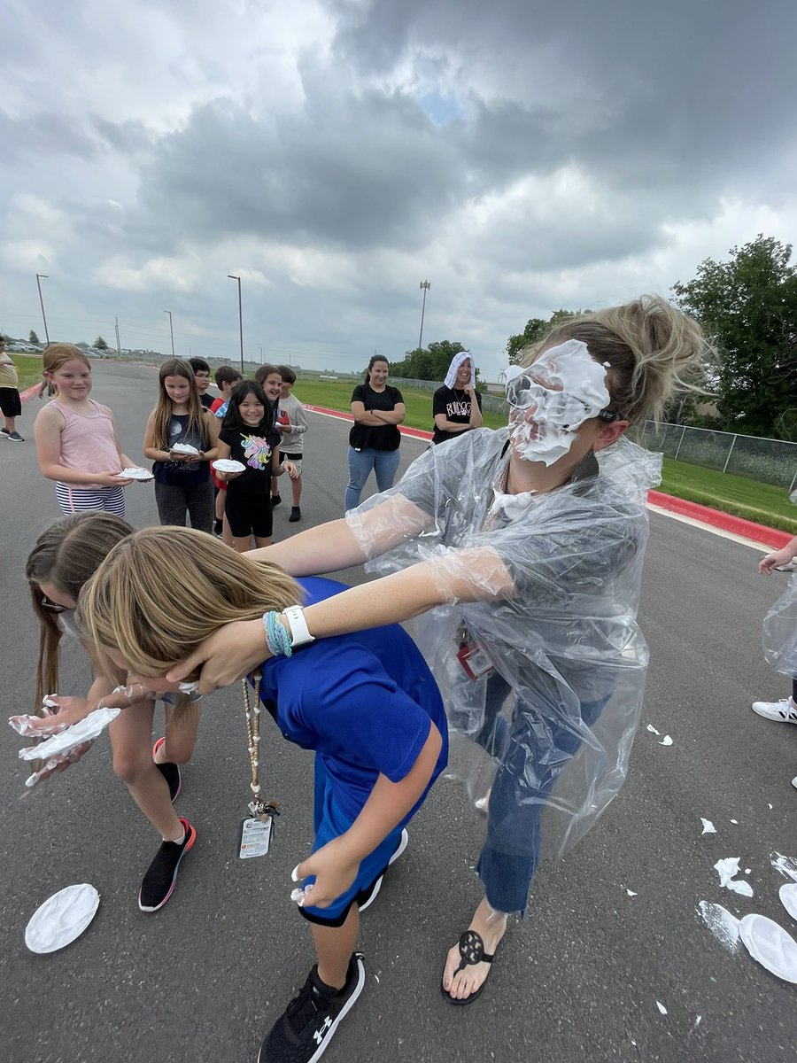 You got PIED!!! 👋 For earning points during STAAR Camp, working hard on skill folders & showing their strategies, our 4th Grade Bulldogs pied their teachers/Leadership team! We are all beyond proud of their hard work - the pies were well worth it!! 🌟 #theFSESway #todayincomal