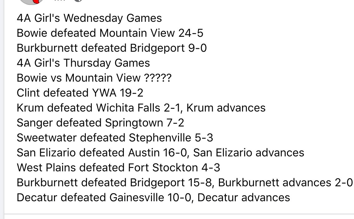 Region I 4A Softball Bi-District