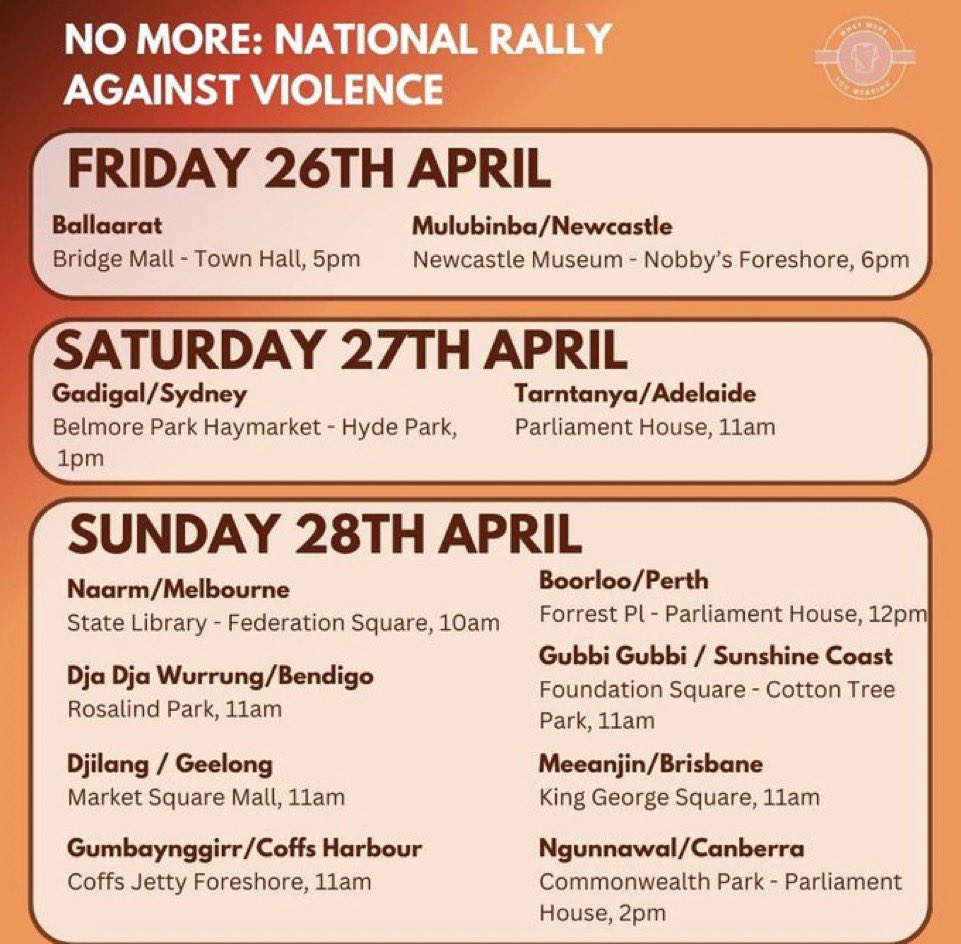 National rallies this weekend to call for greater government action on violence against women. I will be on the steps of SA Parliament House tomorrow, 11am. I hope to see you there Adelaide peeps.