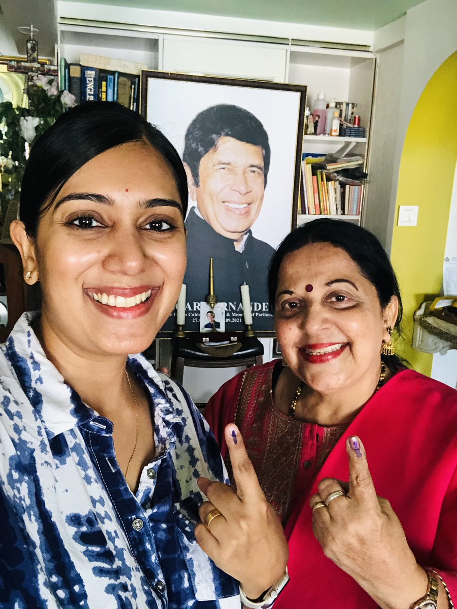 Exercised our franchise in Bangalore today. Voted for an inclusive, progressive candidate and party. When you step out to vote today, remember the future of this country is at stake, vote wisely. #LoksabhaElectio2024