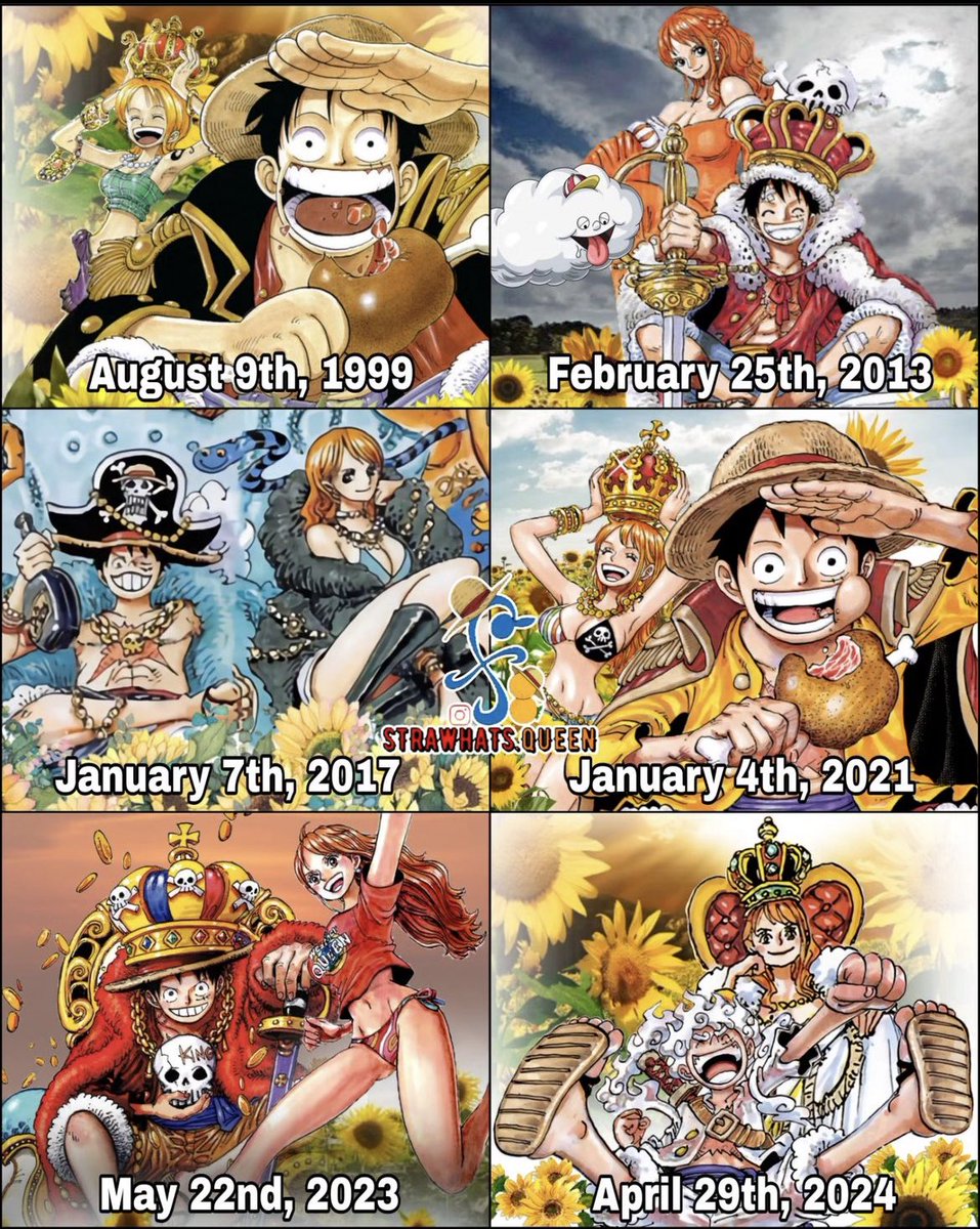 thanks to the Strawhats Queen for this beautiful selection of King and Queen LuNami, and thanks to Oda for these beautiful king and queen ❤️🧡🫶 #luffy #nami #luffyxnami #lunami #ルナミ