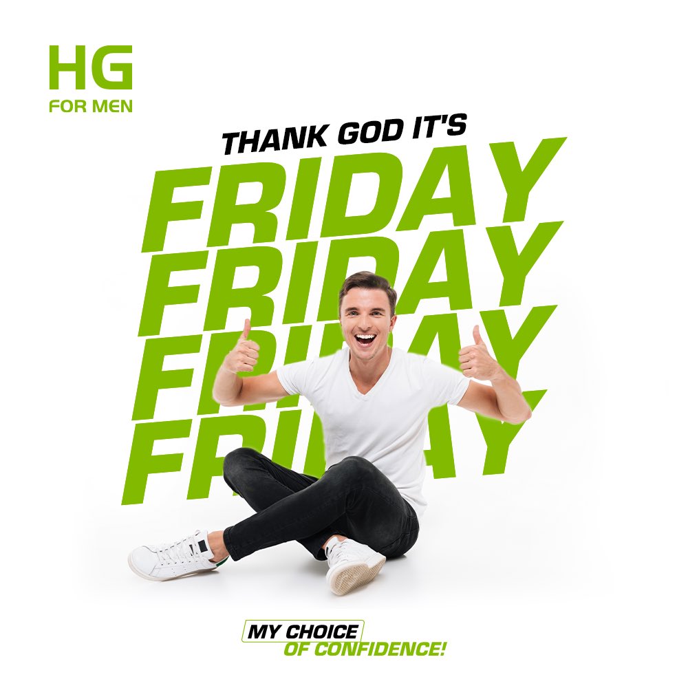 TGIF!🥳

Who else is ready to relax & enjoy the weekend?

#HGForMen #MyChoiceOFConfidence #ThankGodItsFriday