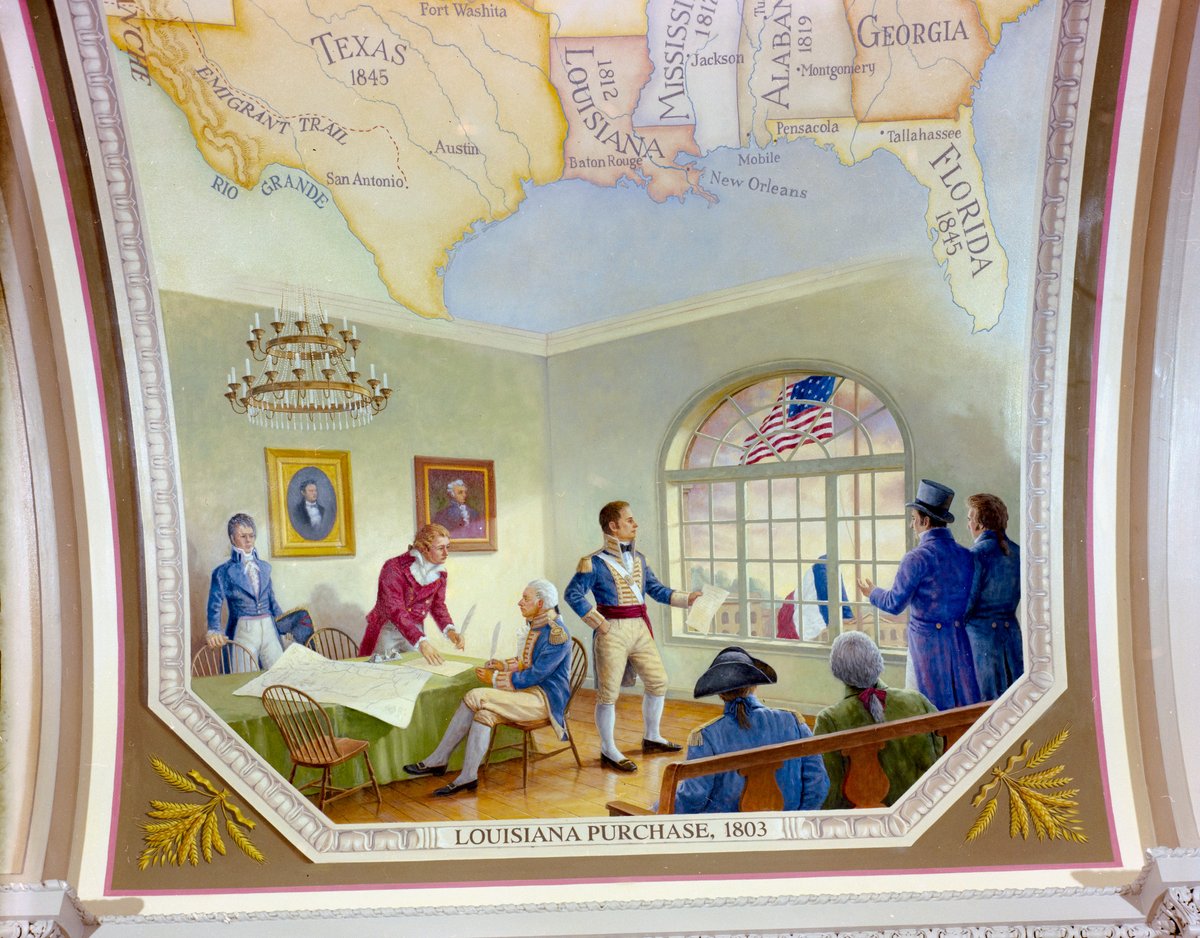 #OTD in #History, 1803, the #Louisiana Purchase Treaty was signed. #Napoleon sold the 827,000 sq. mile territory to fund war with #England. It doubled the #USA, prompting a negotiator to claim, “From this day the #UnitedStates take their place among the powers of the first rank.”