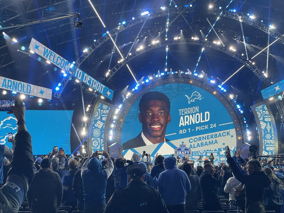 FINALLY! The Tallahassee native Terrion Arnold drafted by the Detroit Lions. The fans instantly started chanting his name! @WCTVSports @WCTV