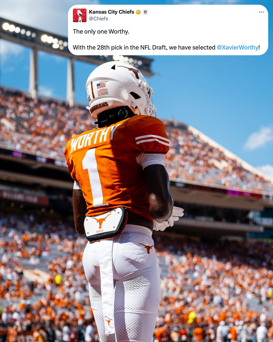 call the amateurs and cut them from the team @Chiefs 😏🤘 #HookEm | @XavierWorthy