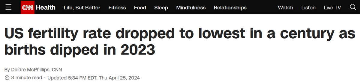 What's the result of the Powell Fed's insane $3.6T residential MBS binge? 1) Out of control housing prices, taxes, insurance, rent etc. 2) The worst homelessness rate ever recorded. 3) The lowest US birth rate ever recorded as people give up on being able to afford a family. /6