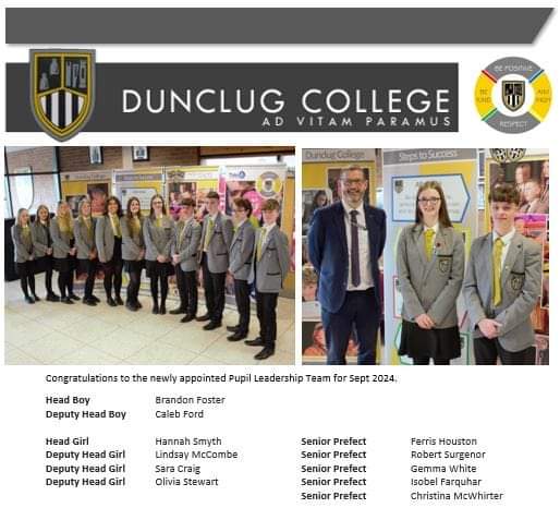 Announcing the new Pupil Leadership Team for Sept 2024!  Wishing these young people every success as they continue building on the actions implemented by the outgoing team. The future is in good hands! #preparingforlife