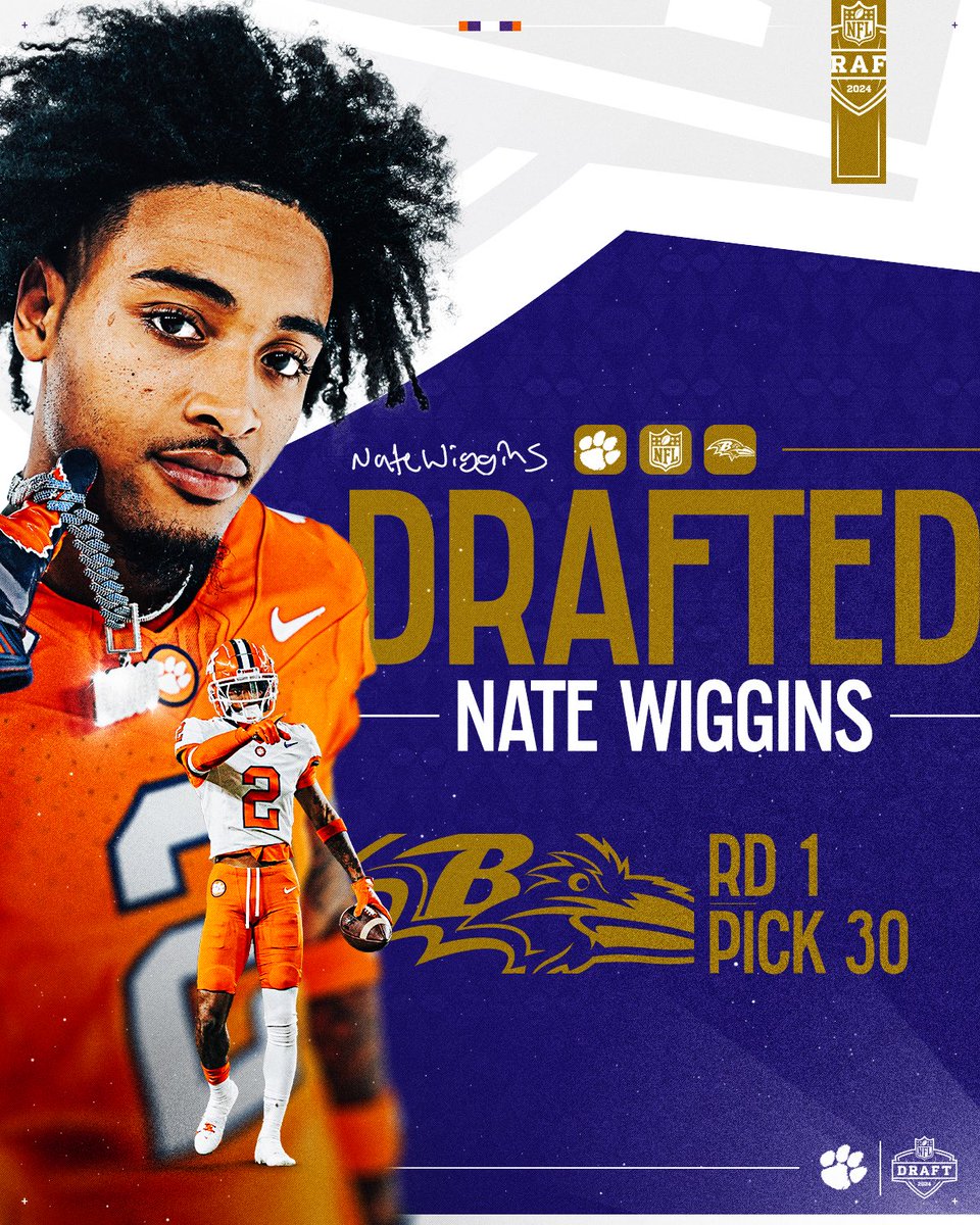 Charm City welcomes Wiggs. Congrats, Nate! #ALLIN #NFLDraft