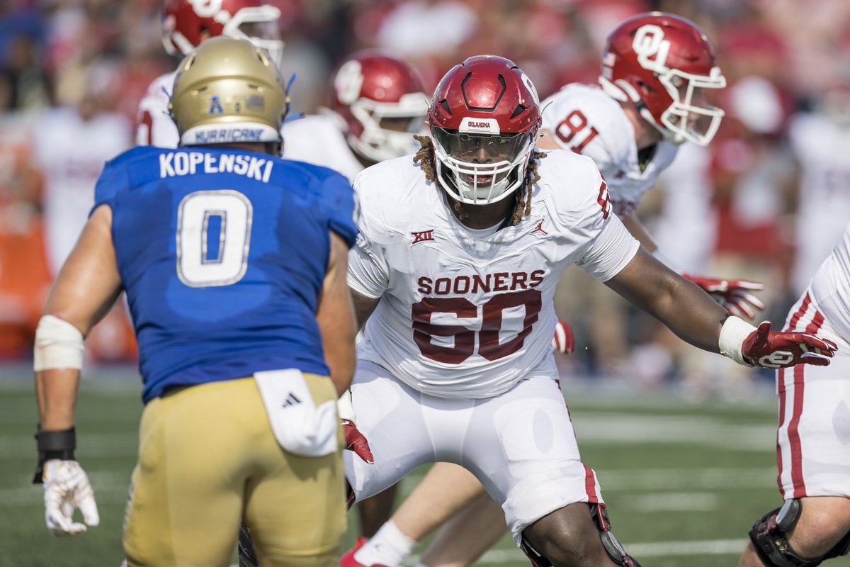 THE PICK IS IN: After trading back from the 24th pick in a trade with the #Detroit #Lions, the #Dallas #Cowboys select #Oklahoma offensive lineman Tyler Guyton with the 29th pick in the #NFL Draft!