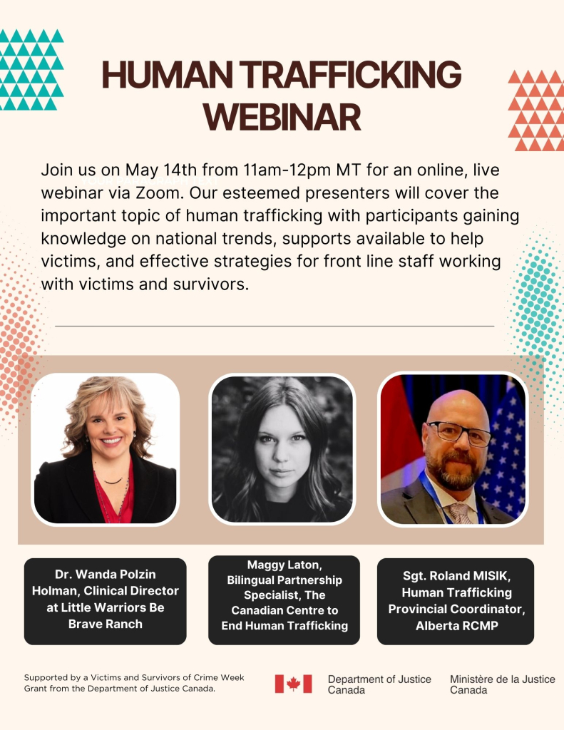 Join us for a free webinar on May 14th. Register here: littlewarriors.ca/victims-and-su… #humantrafficking #Canada #webinar