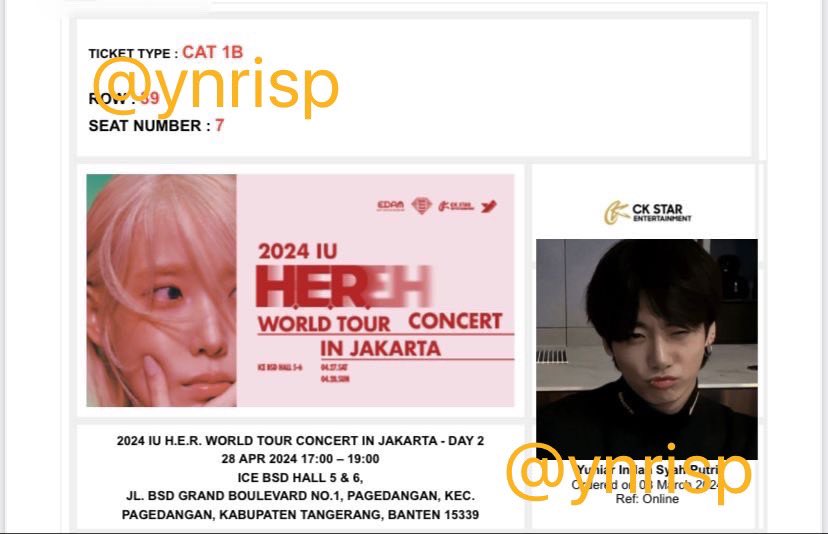 WTS IU HER JAKARTA
Day 2 CAT 1B Row 39

COD Venue, bisa DP Rendah
Trusted ya karena punya pribadi, gajadi dateng karena sakit.

Normal price bisa nego yaa 
Kontak Yuniar > WA 081802994996 

#IU_WORLD_TOUR #wtsIUinjakarta