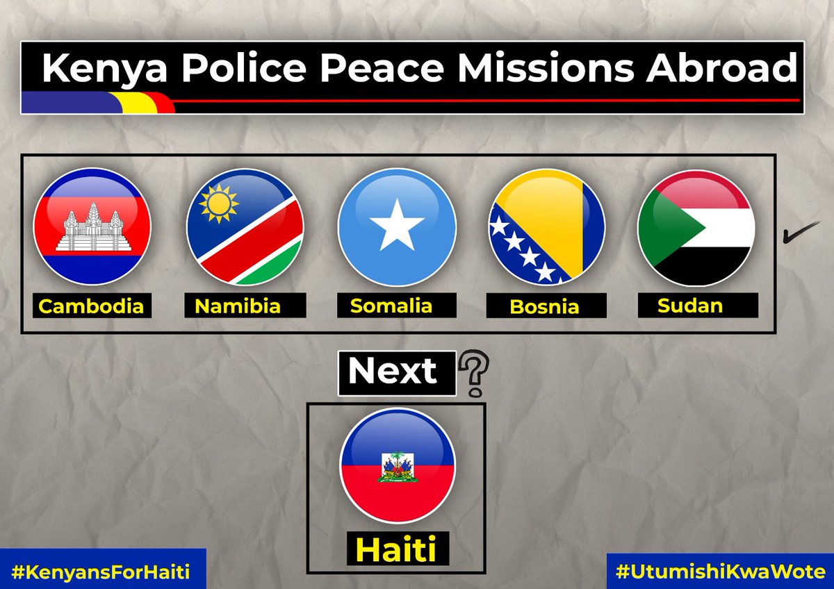 Kenya Police has previously been on 5 other mission abroad They succeeded in all of them. Next mission is #Haiti and it's not an exception #KenyansForHaiti Africa For Haiti