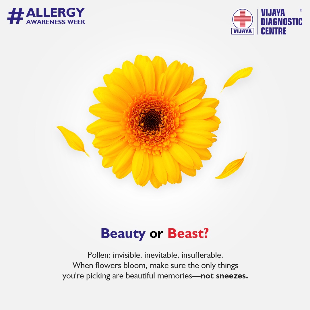 #Flowers are beautiful, but they can also trigger allergies. If you find yourself sneezing or uncomfortable around certain blooms, it's best to avoid them. In #AllergyAwarenessWeek, learn more about #allergy symptoms & testing
vijayadiagnostic.com/diagnostic/all…
#VijayaDiagnostic #Healtcare