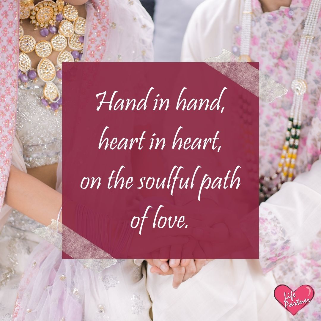 Hand in hand, heart in heart. 

#SoulfulLove #HeartInHeart #TogetherForever #LoveJourney #LifePartner