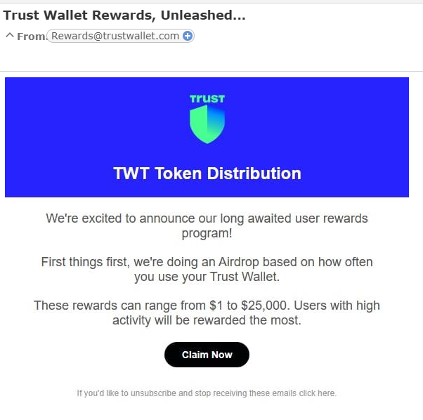 SindhiCryptoniz's tweet photo. @TrustWallet Is this legit email or scam? https://t.co/YVTWFtG0df