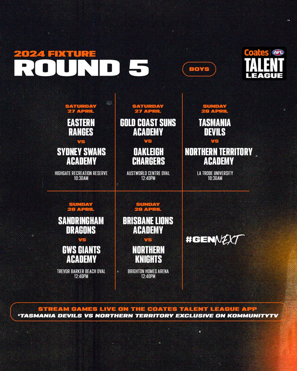 Lots to look forward to across the Coates Talent League this weekend 🤩

#GenNext