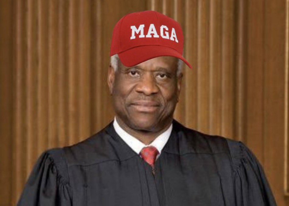 Clarence Thomas faced quite the conundrum. He could either recuse himself from January 6-related cases, thus admitting that his wife is a piece of shit insurrectionist, or sit in on the cases, thus further exposing himself as a corrupt piece of shit. Guess which option he chose.