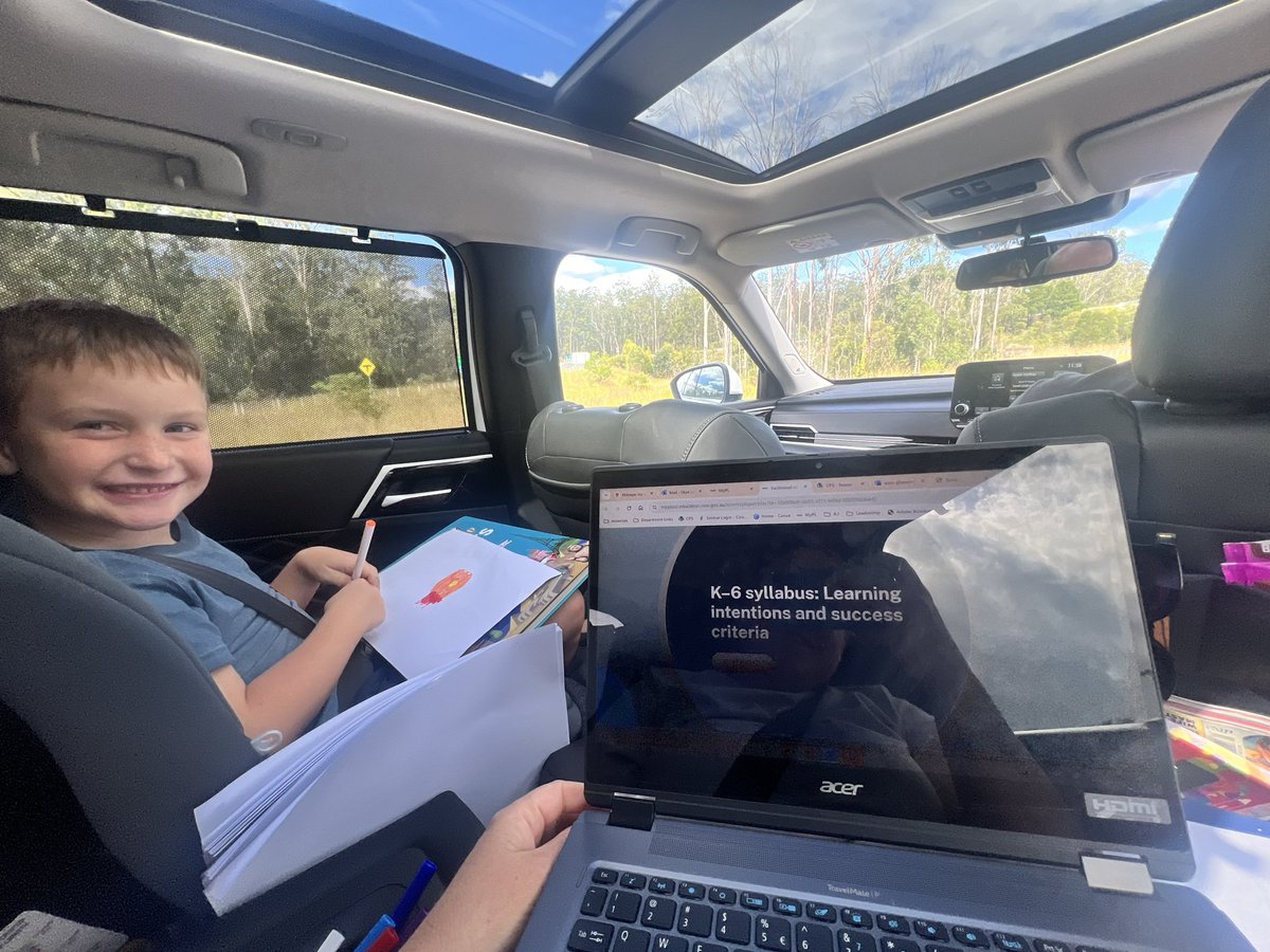 SkyeLyden's tweet photo. What else do you do on the 6hr car trip from the Gold Coast to Forster…. School work! Double checking sessions ready for Monday ✔️ https://t.co/BIkieDZq2S