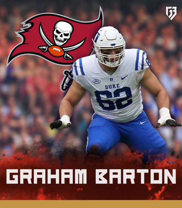 RGIII's tweet photo. Graham “The Duke” Barton can play Center or swing outside to tackle. That’s range you rarely see in the NFL. His secret sauce isn’t his high motor or technique. It’s that everything he does starts with PHYSICALITY. The Baker is making more dough so he needs more protection. https://t.co/AbGFGgEOMj