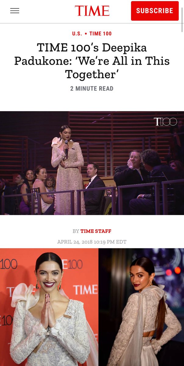 deepureactions's tweet photo. Throwback 
#DeepikaPadukone at the 2018 #Time100 Gala 
Wearing Anamika Khanna https://t.co/9LhuKKS5b6