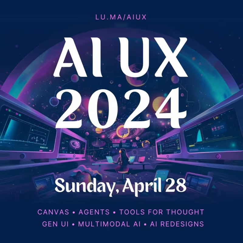 Last year, a bunch of us got together to host an 'AI UX/UI' demo day in SF, and got to preview the last year+ of experiments in UI for LLMs. So we're doing it again this Sunday! 🎉 with @geoffreylitt @swyx @Mappletons If you want to demo, submit here forms.gle/fp3jGuiLmRASMq……