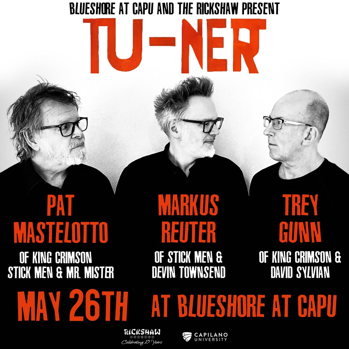 TU-NER - MAY 26TH Don’t miss your chance to see Prog-Rock power trio Tu-Ner at the BlueShore Financial Centre for the Performing Arts at Capilano University!🎶 TIX: bit.ly/3UW54bY RSVP: bit.ly/4bRe08o