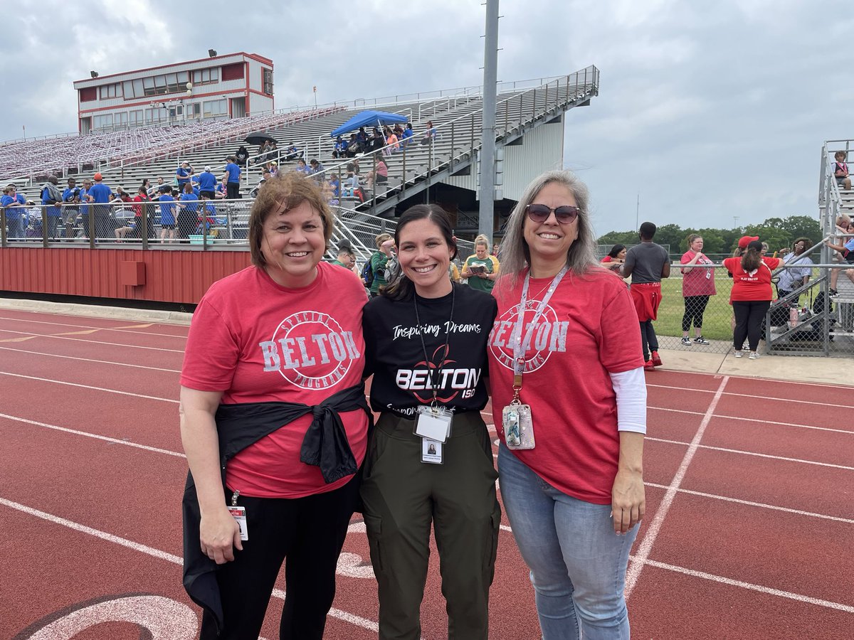 SaraWindham5's tweet photo. I’m proud to work in a district that values each and every learner. These volunteers from across the district gave their time and energy to make today’s Special Olympics track and field meet a success. @BeltonISD https://t.co/p9fFmhfDta