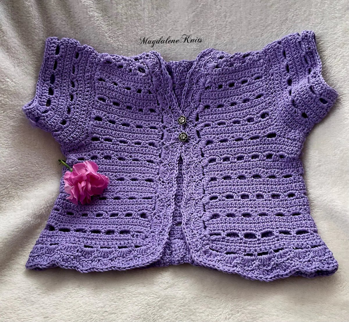 etsy.com/listing/171553… #SDFTT #CrochetedVioletCottonSweater #InfantGirl