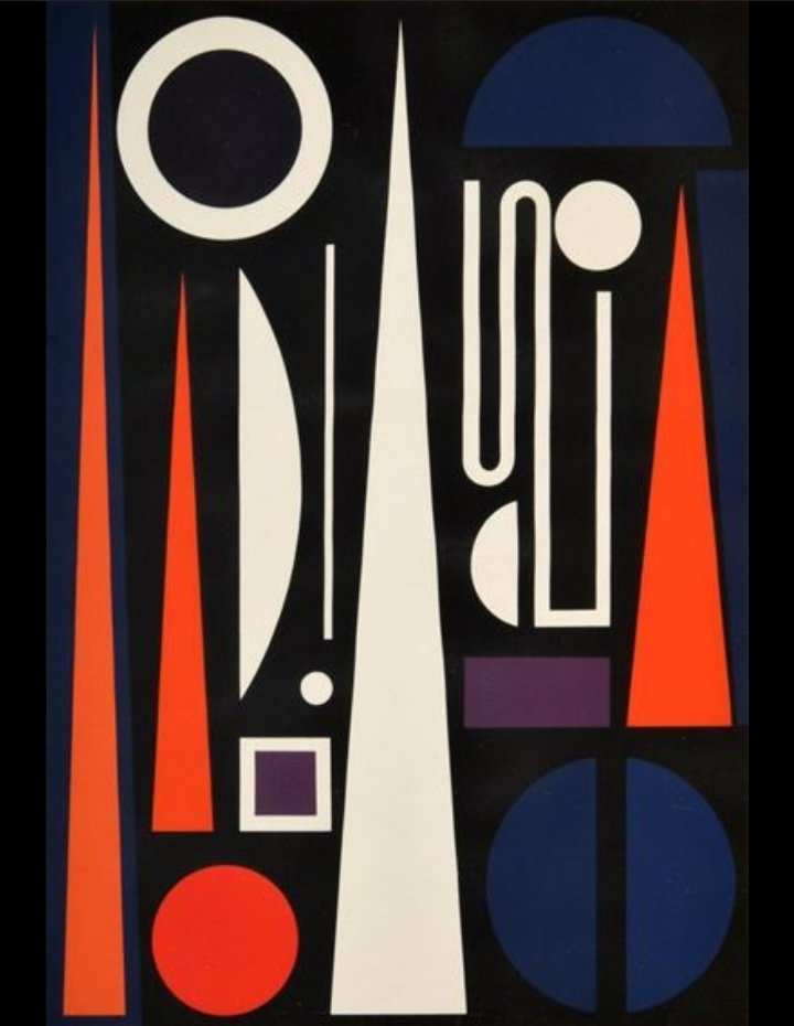 Minuit (1953) Silkscreen from 1959 by Auguste Herbin