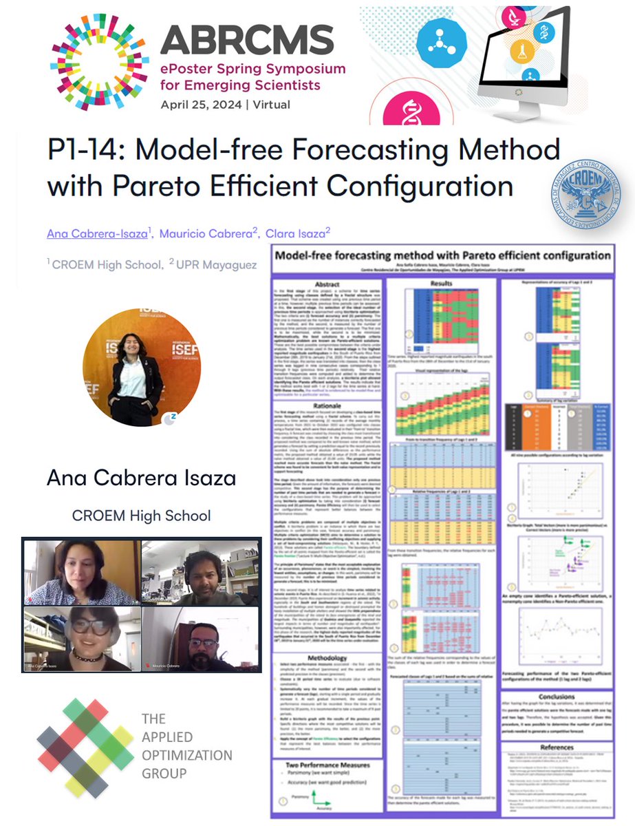 Very proud of you, Ana Sofía!!! Congratulations!!!

#AOGachievers #ABRCMS #ePoster #CROEM #Forecasting #CabreraResearch #IsazaResearch