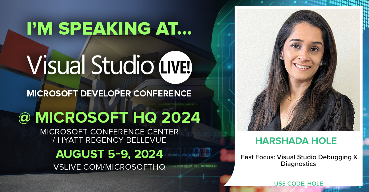 HarshadaHC's tweet photo. Don't miss out on VSLive! Developer Conference this August at Microsoft HQ! Enhance your skills in .NET development, AI, MAUI, Azure, and more. Join me with my exclusive promo code [Hole] to save $500 on registration. 
https://t.co/JYQh9ckfX4 #VSLive 

#VSLive #  #MicrosoftHQ https://t.co/dtOEUYZvgv
