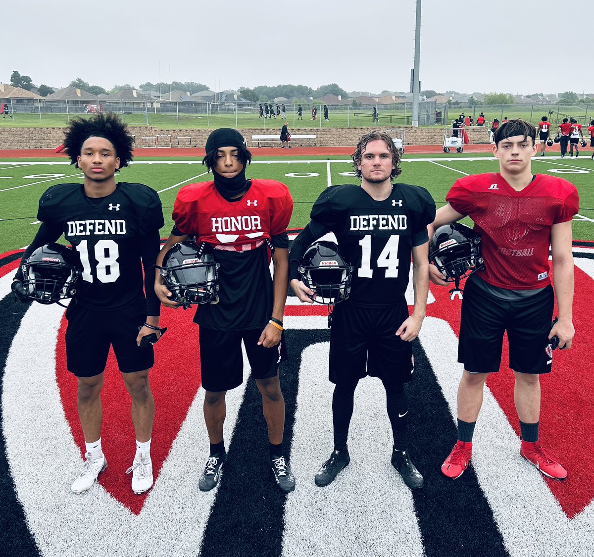 EARNED! Proud of these 4 young men for earning their way into the Varsity locker room for their collective work in the classroom, during off season, their own time, extra time and Week 1 of Spring football practices! @KilleenISD_ #RepTheShield 🛡️ #HonorHeights ⚔️