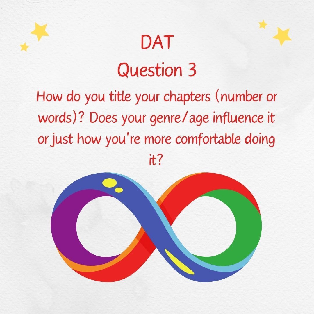 ciarasmithagent's tweet photo. #DAT Q3: How do you title your chapters (numbers or words)? Does your genre/age influence it or just how you'remore comfortable doing it? https://t.co/FPpMFqITsh