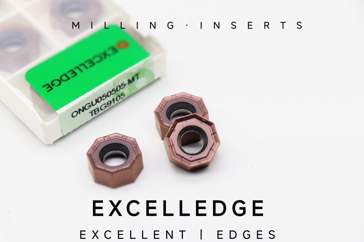 santychung's tweet image. #CarbideInserts with #EXCELLEDGE for #Millingprocess of #workpieces 
#MillingInserts with excellent resistance to mechanical and thermal shock. 
Advanced coating technology for extended tool life. 
Relevant #toolholders are also available. #MillingTools #metalworking