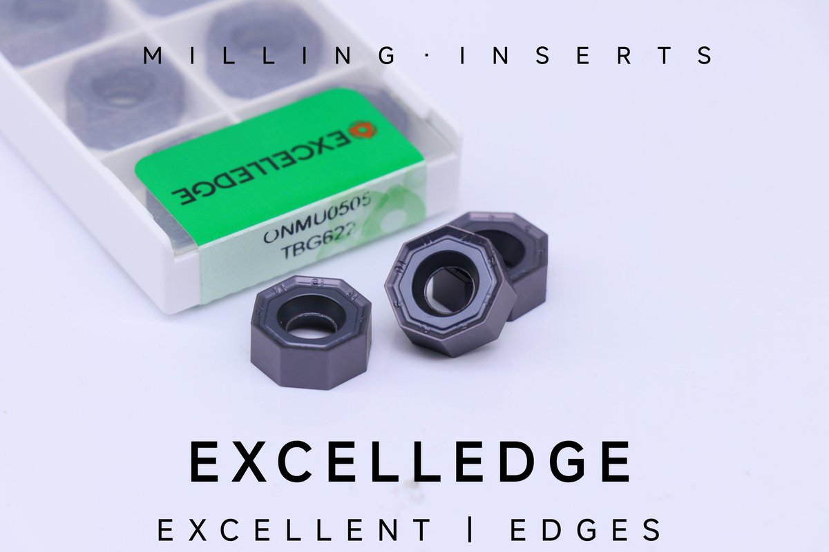 santychung's tweet image. #CarbideInserts with #EXCELLEDGE for #Millingprocess of #workpieces 
#MillingInserts with excellent resistance to mechanical and thermal shock. 
Advanced coating technology for extended tool life. 
Relevant #toolholders are also available. #MillingTools #metalworking