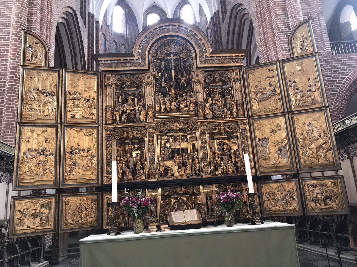 Roskilde Domkirke, or better known as the Cathedral in Roskilde.

The place were all danish royalist is buried. I’m horrid at taking photos so I apologise for the quality