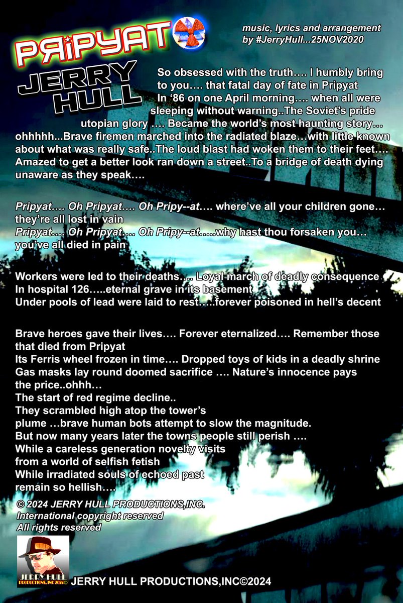 𝗧𝗢𝗗𝗔𝗬 𝟯𝟴 𝗬𝗘𝗔𝗥𝗦 𝗔𝗚𝗢-Listen to: #special #tribute #album #track '𝐏𝐑𝐈𝐏𝐘𝐀𝐓' прип'ять tinyurl.com/PRIPYAT-JHULL from #musical #recordingartist #JerryHull's album 𝙊𝙍𝘿𝙄𝙉𝘼𝙍𝙔 𝙈𝘼𝙉 ©2019 ffm.to/ordinarymanalb… #𝘾𝙝𝙚𝙧𝙣𝙤𝙗𝙮𝙡 Черно́быль 26 𝘼𝙋𝙍𝙄𝙇 1986