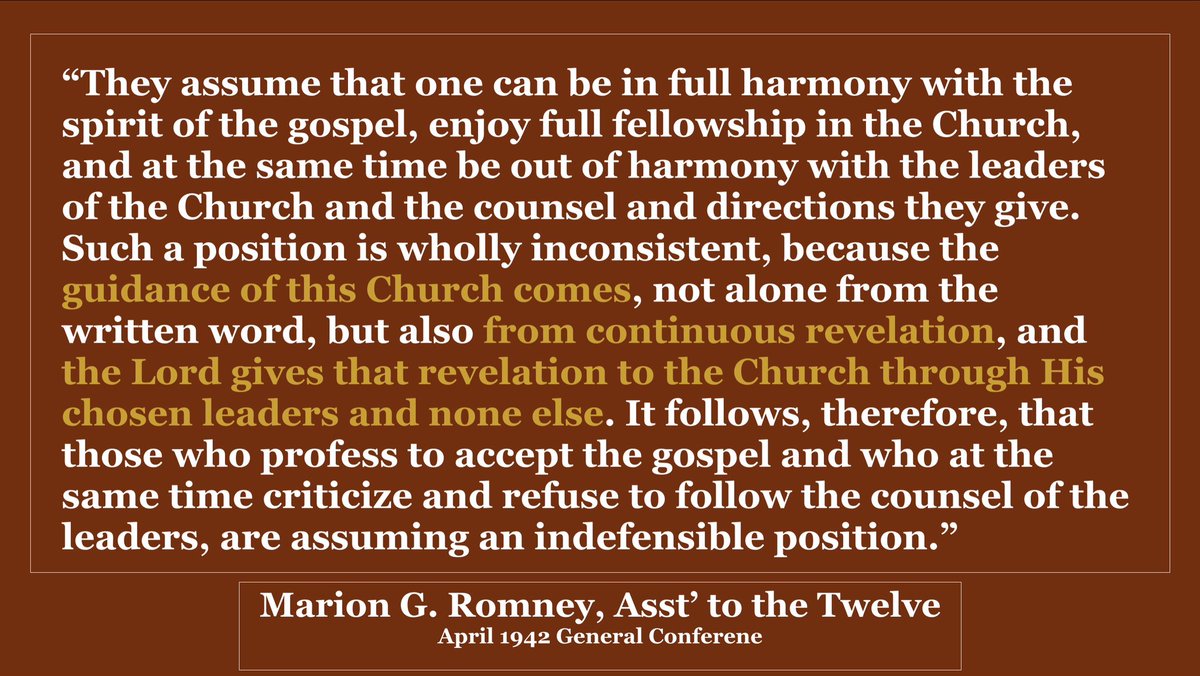 Two days ago I shared the link to an April 1942 Gen Conf address by Marion G. Romney who, at the time, was an Ass’t to the Twelve—the first one ever called. I have had this talk on my mind since I first read it. I pulled out one of my favorite quotes from the talk. Thank you