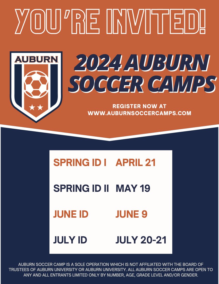 Get Seen 👀 Come and show off what ya got at one of our upcoming ID camps 🔜 #WarEagle | auburnsoccercamps.com