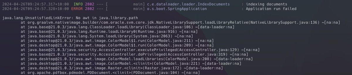 @therealdanvega Tried adding these hints, but still getting the same error.
I am using Oracle GraalVM 21.0.3+7.1 (build 21.0.3+7-LTS-jvmci-23.1-b37).