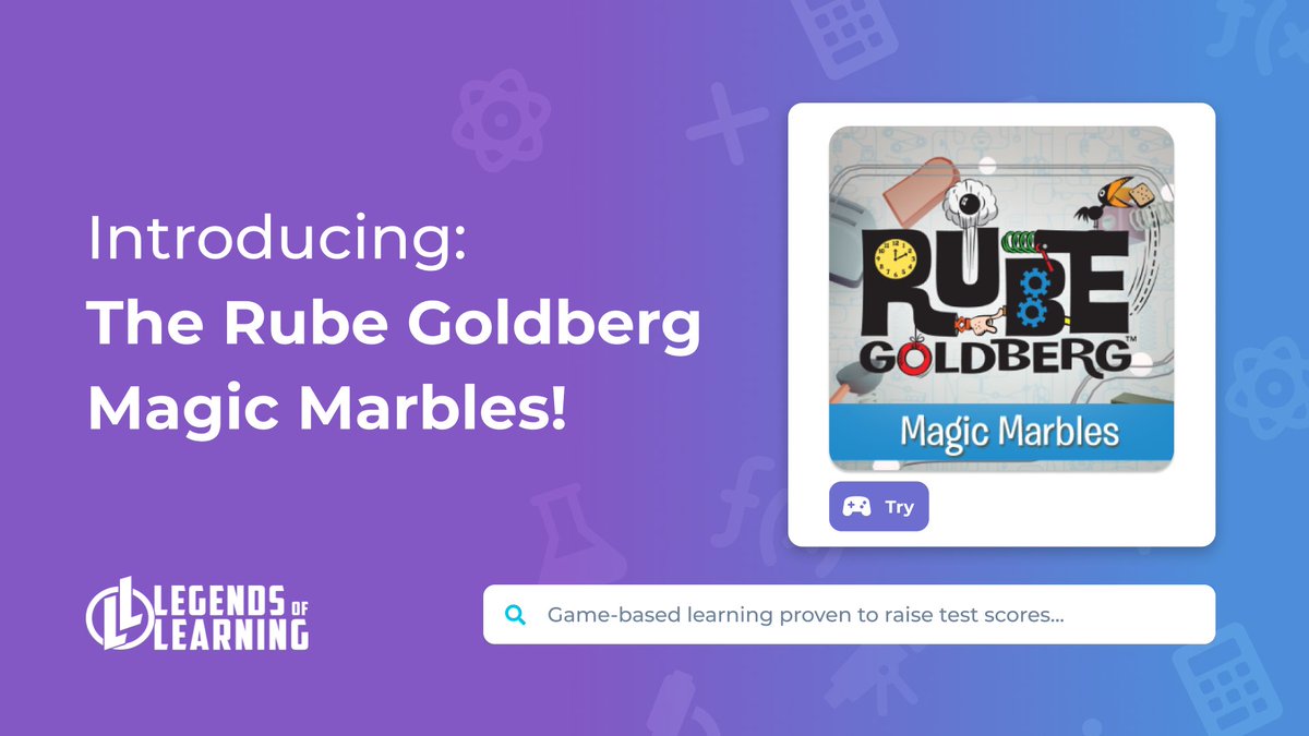 🎮 Legends of Learning and Rube Goldberg proudly present The Rube Goldberg Magic Marbles – the curriculum-aligned game that transforms learning into a wild contraption! 📚 Learn more: hubs.li/Q02v5jLW0  #RubeGoldberg #STEMGames #GameBasedLearning @RubeGoldberg