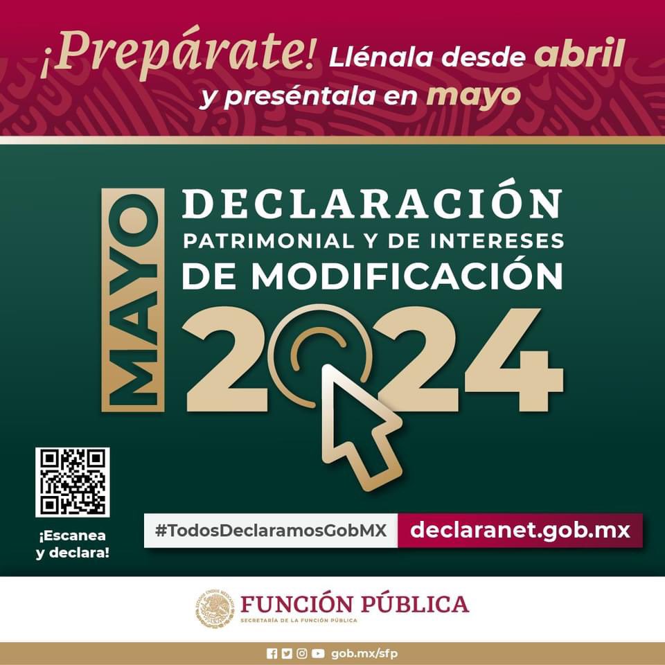 #ElTecNMInforma
Recuerda que el sistema #DeclaraNet ya se encuentra habilitado para que puedas llenar tu declaración patrimonial y de intereses 2024.

Más Información 👉 declaranet.gob.mx

#TodosSomosTecNM 
#SomosTecNM