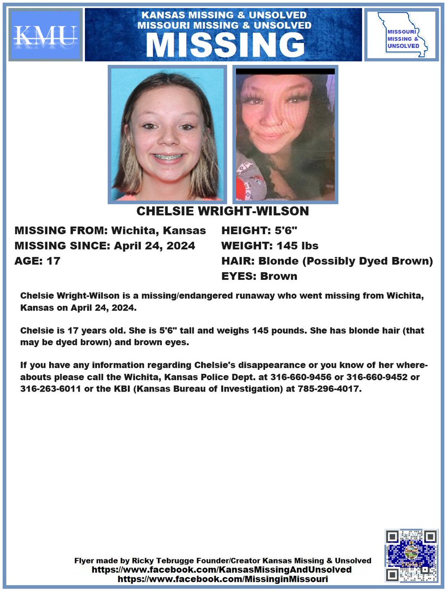 #MISSINGPERSON #MISSING PLEASE SHARE/PRINT/POST!!! CHELSIE WRIGHT-WILSON  (WICHITA, KANSAS)!!! @AnnetteLawless #KansasMissing #MissingInKS #Kansas #Wichita