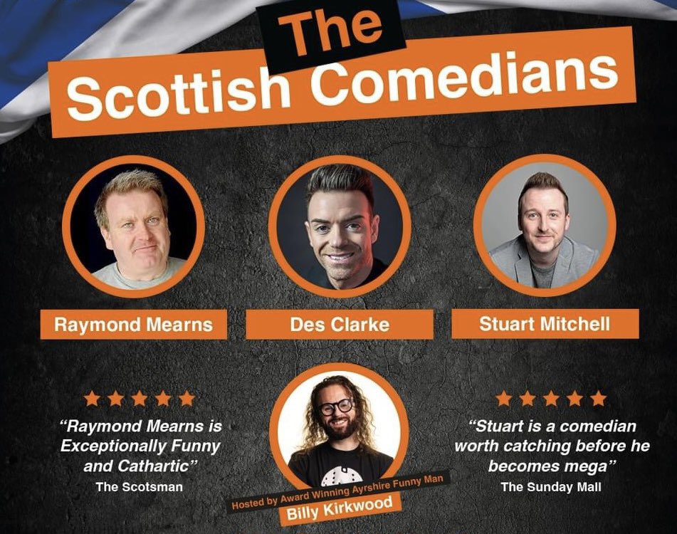 Dates coming this May in GIFFNOCK, GREENOCK AND AYR! Awesome line ups, on the road, in theatres for some big nights with even bigger laughs Tickets to all shows >>> linktr.ee/billykirkwoodc…
